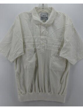 VINTAGE Huk A Poo Polo Shirt XL 80s Leisure Thermal Waffle Banded *
